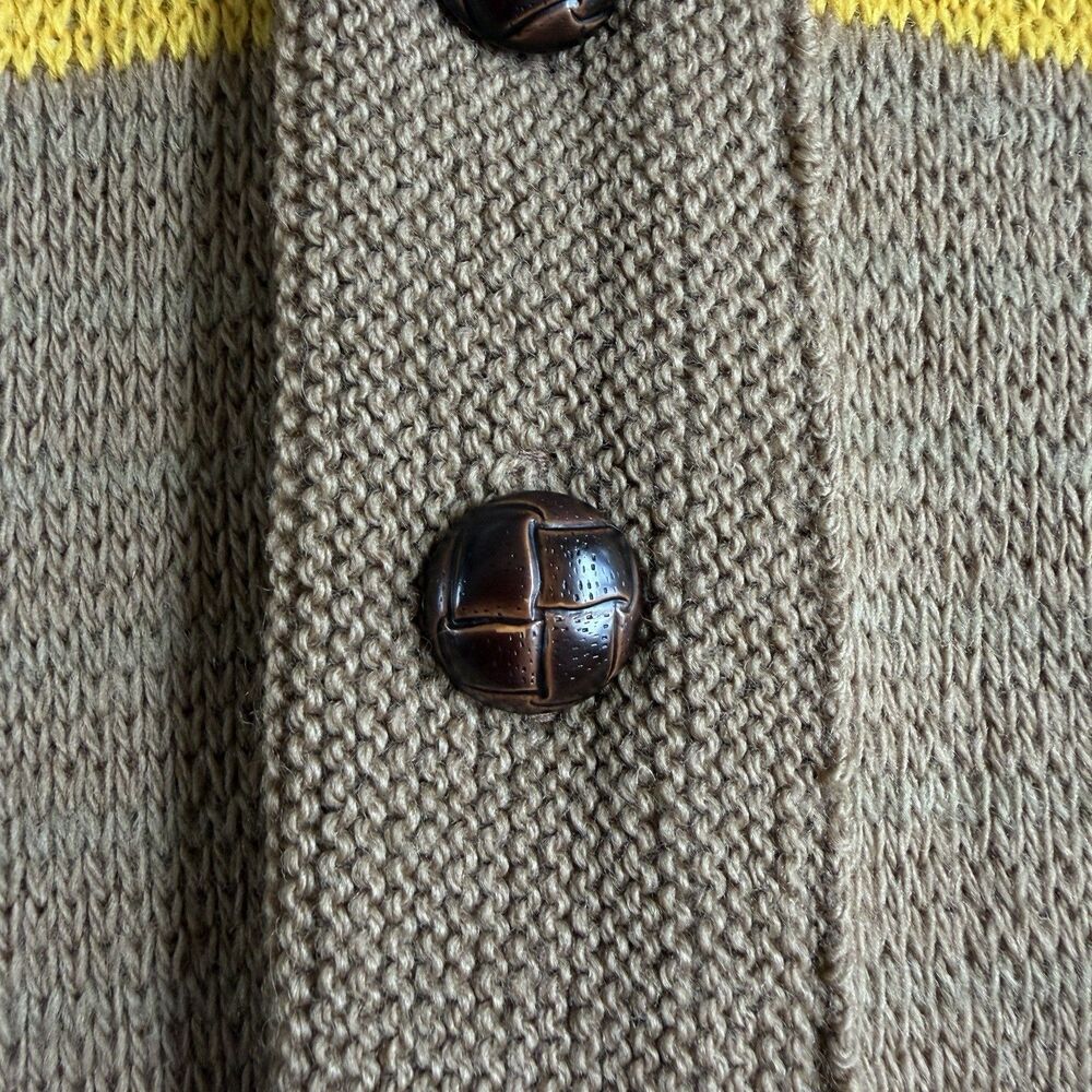 Vintage 70s Pendleton Wool Sweater High Grade Western Wear Navajo Aztec Cardigan - Picture 4 of 9